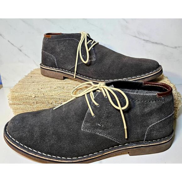 Desert Wind Gray Suede Kenneth Cole Reaction Men\'s Ankle Boots Size 11